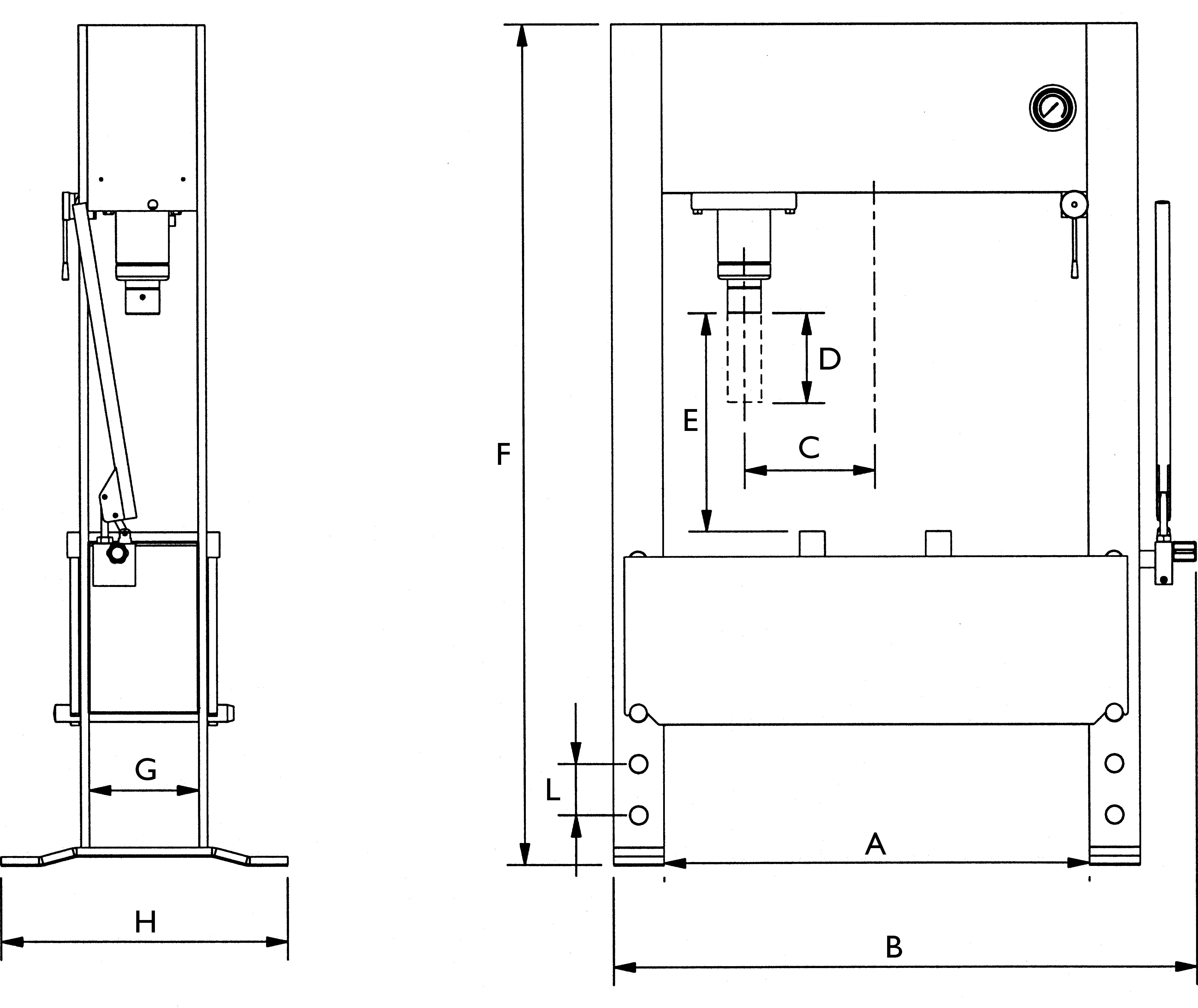 Schéma presse hydraulique